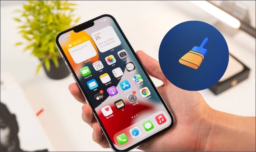 Một màn hình điện thoại hiển thị ứng dụng dọn dẹp bộ nhớ.